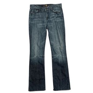 7 For All Mankind High Waist Bootcut Jeans 33” Inseam Tall Dark Wash Stretch 29